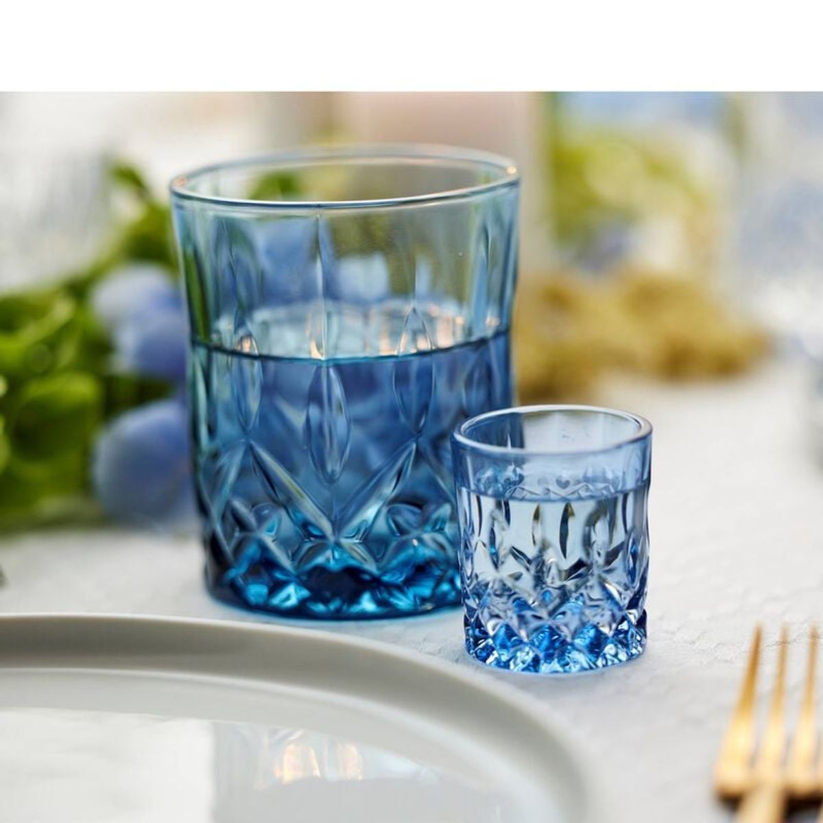 Lyngby Glas Sorrento Shotglass 4 cl 4 stk Blå