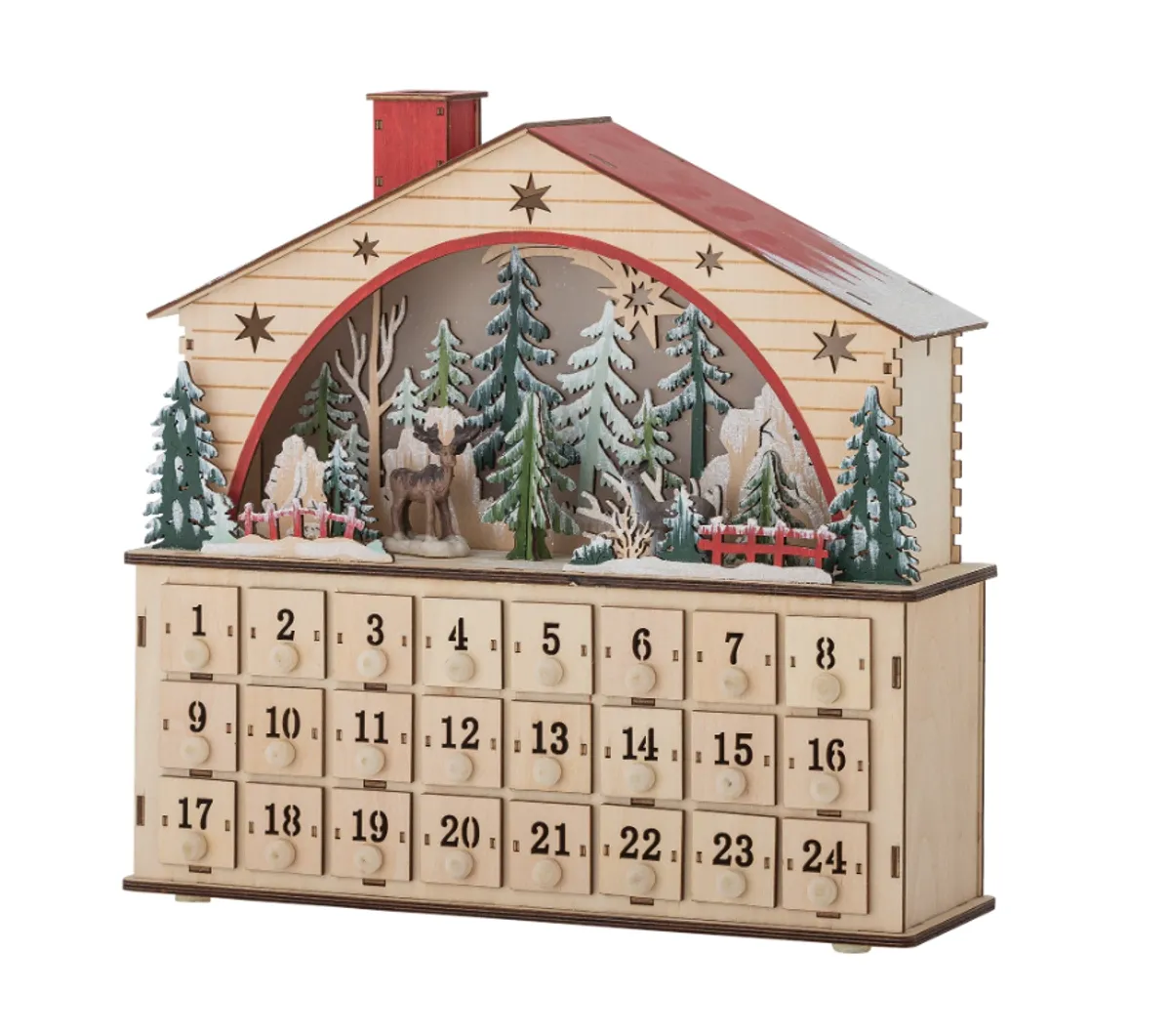 Bloomingville Melvin Adventskalender med LED-lys