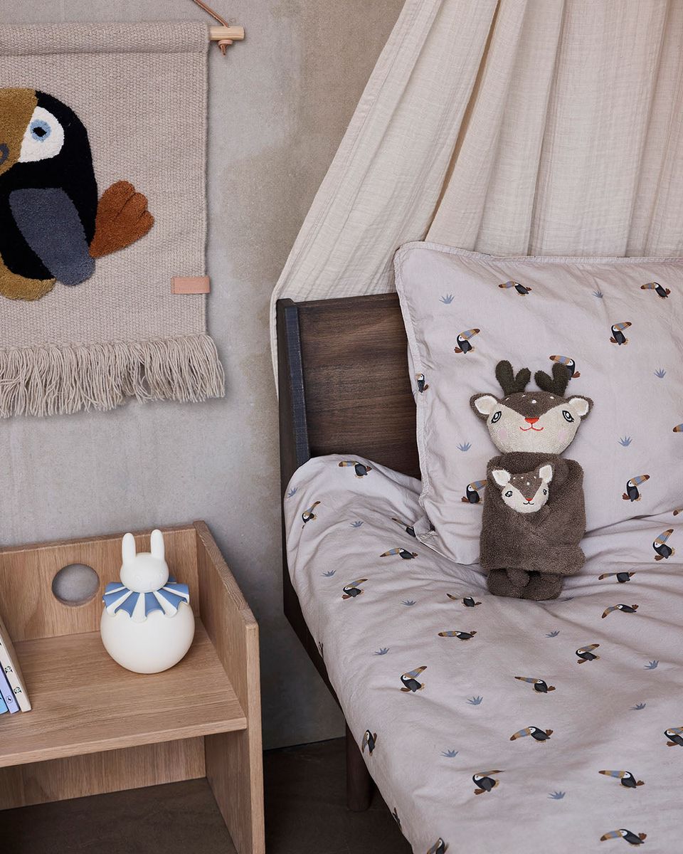 OYOY Mini Rabbit Nattlampe Offwhite/Blå