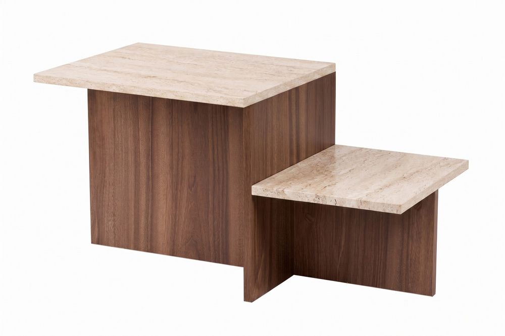 Nordure Harmony salongbord – Travertine / Venezia Walnut