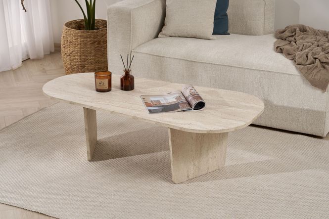 Hovedbilde Nordure Ovalis sofabord – Travertine