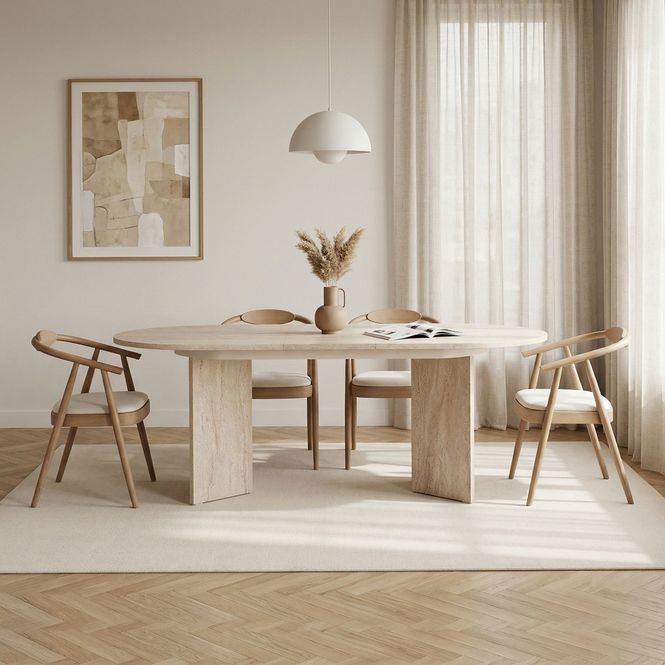 Hovedbilde Nordure Sorell uttrekkbart spisebord – Travertine