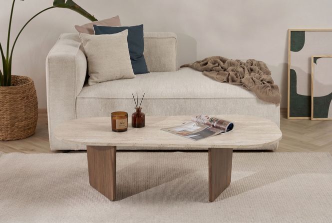 Hovedbilde Nordure Ovalis sofabord – Travertine/Venezia ...