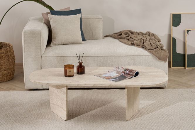 Hovedbilde Nordure Ovalis sofabord – Travertine