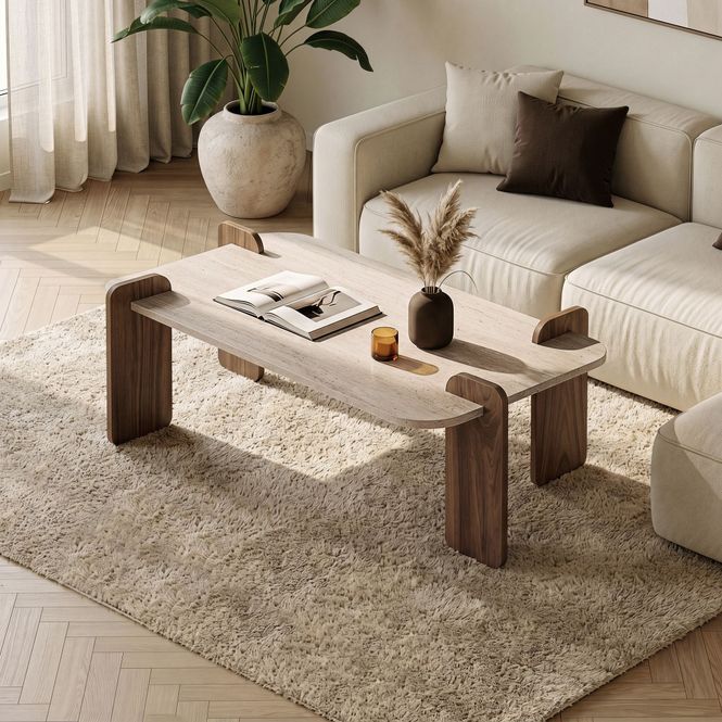 Hovedbilde Nordure Renard sofabord – Travertine/Venezia ...