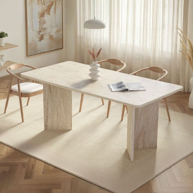 Hovedbilde Nordure Linza spisebord – Travertine