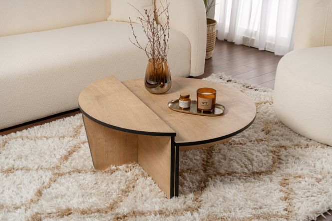Hovedbilde Nordure Orion sofabord – Honey Oak / svart