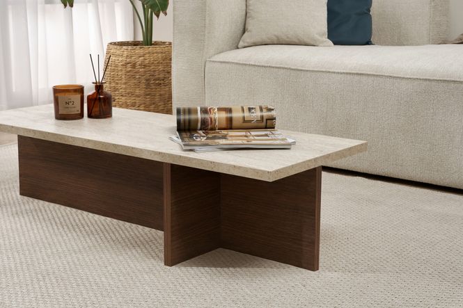 Hovedbilde Nordure Harbor sofabord – Travertine/Milano ...