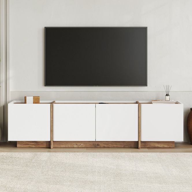 Hovedbilde Nordure Lowen TV-benk – hvit/Atlantic Pine