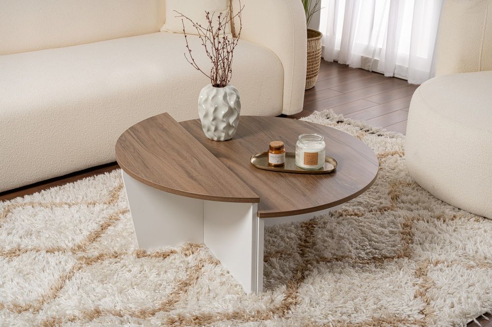 Nordure Orion sofabord – Venezia Walnut / hvit