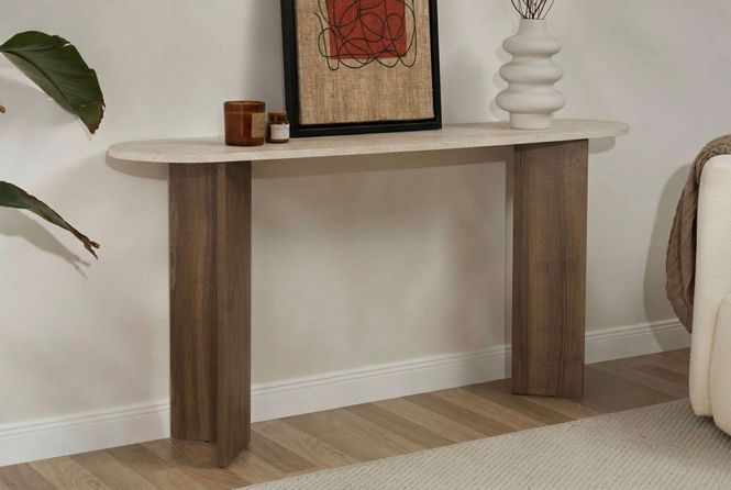 Hovedbilde Nordure Sira skjenk – Travertine/Venezia Walnut