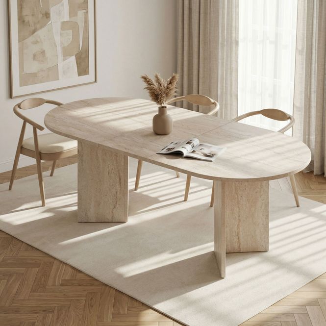 Hovedbilde Nordure Sorell uttrekkbart spisebord – Travertine