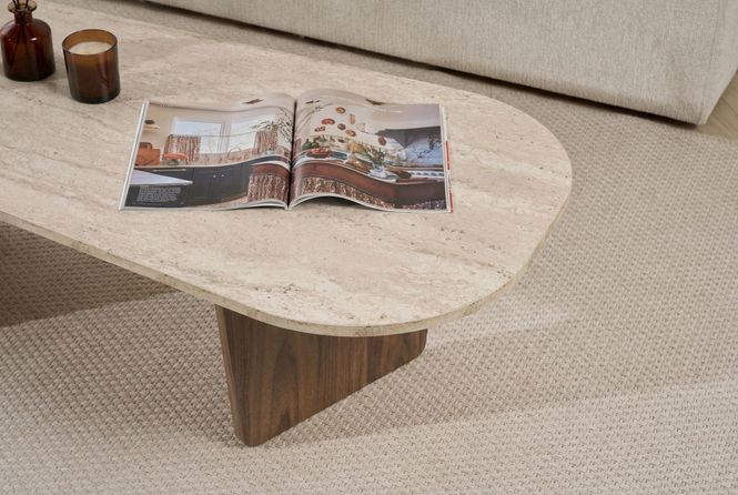 Hovedbilde Nordure Ovalis sofabord – Travertine/Venezia ...
