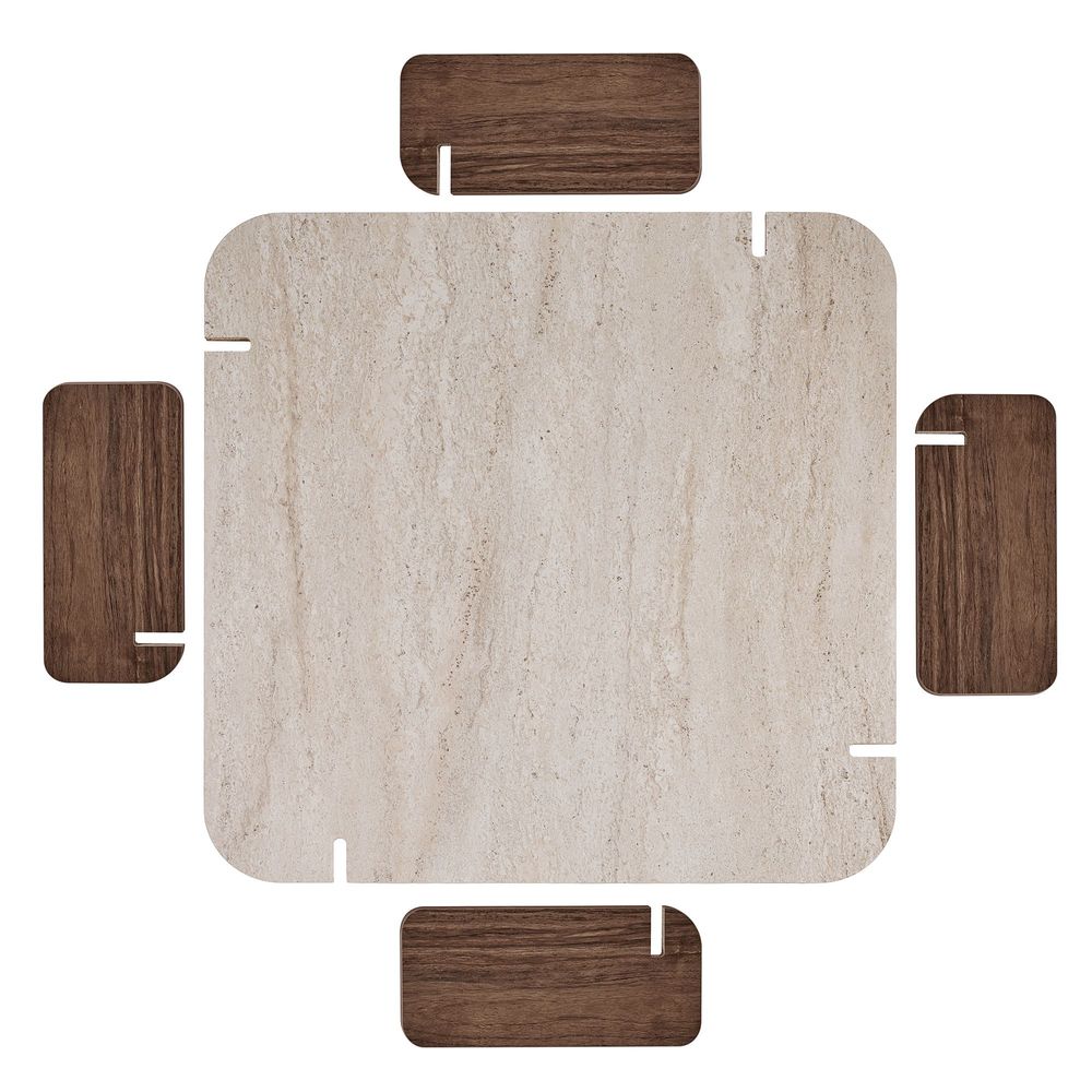 Nordure Marais sofabord – Travertine/Venezia Walnut