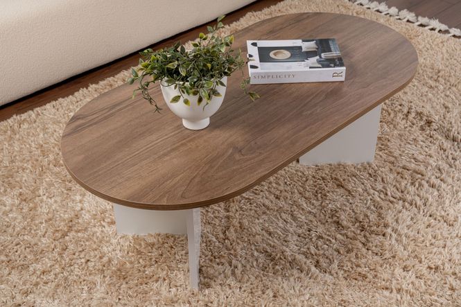 Hovedbilde Nordure Sable sofabord – Venezia Walnut / hvit