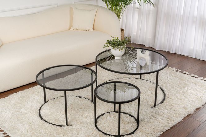 Hovedbilde Nordure Aurum sofabordsett – 80 / 60 / 42 / svart ...