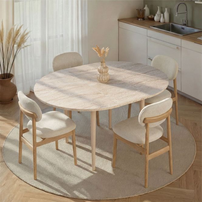 Hovedbilde Nordure Viona uttrekkbart spisebord – Travertine ...