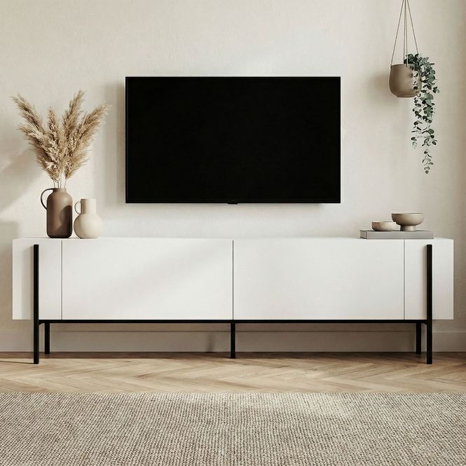 Hovedbilde Nordure Nexus TV-benk – hvit / svart