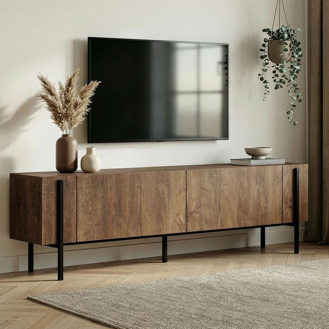 Hovedbilde Nordure Nexus TV-benk – Kafkas Oak / svart