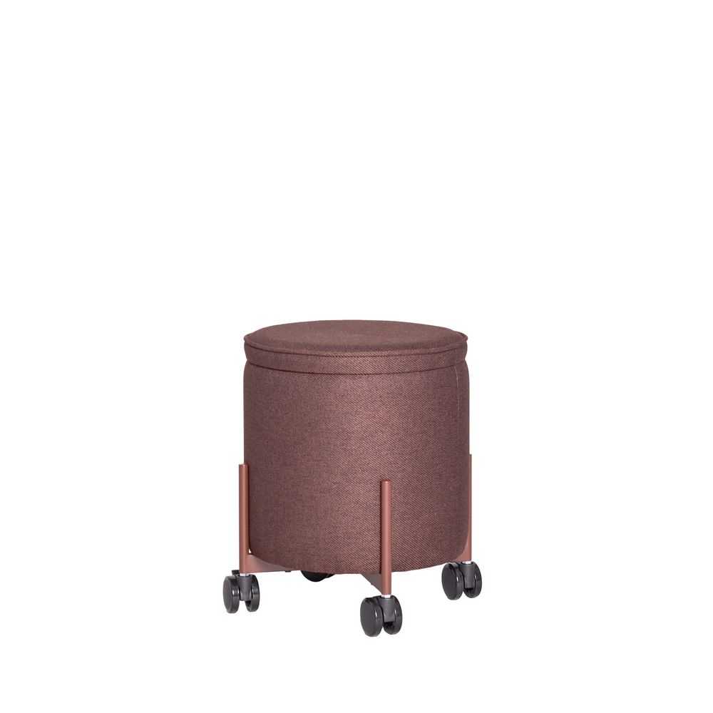 Hübsch Contain puff liten – brun