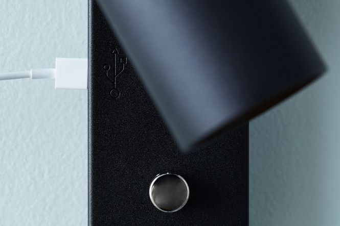 Hovedbilde Belid Tyson Vegglampe USB Venstre Sort