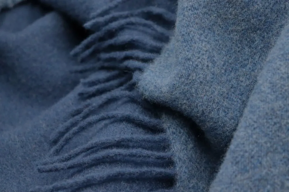 Biederlack Kasjmirpledd 130x170 cm Marineblå/Denim