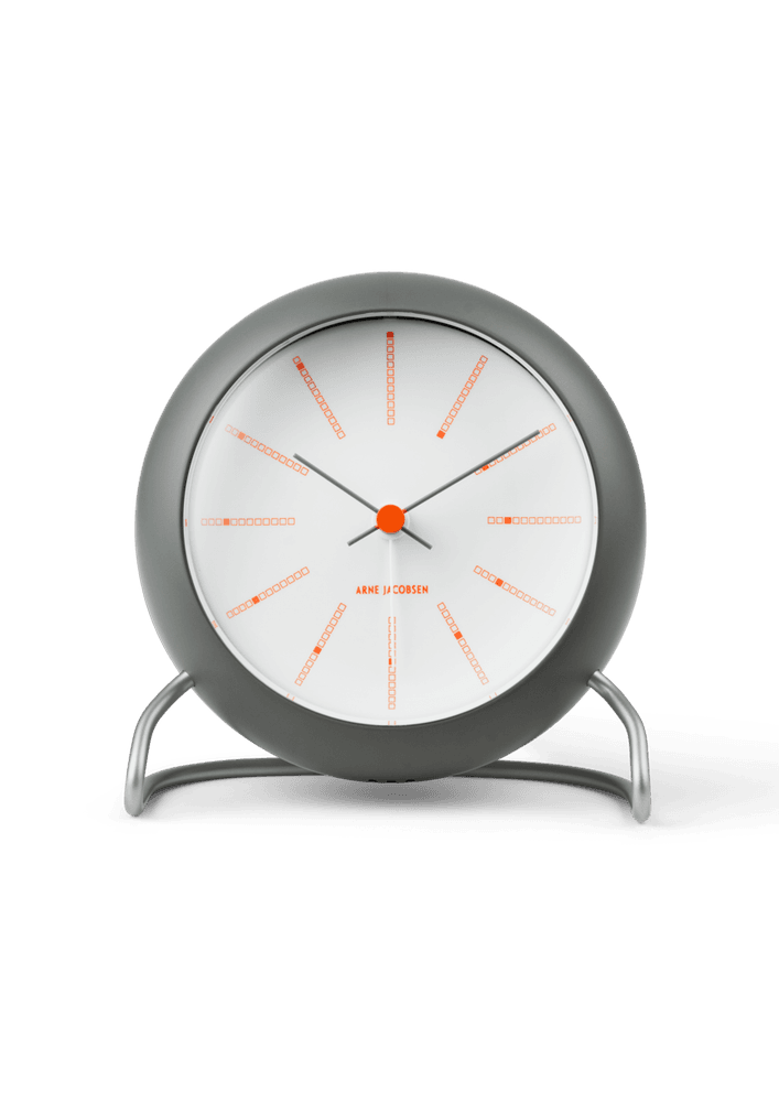 Arne Jacobsen Bankers Bordklokke Mørk Grå Ø11 cm