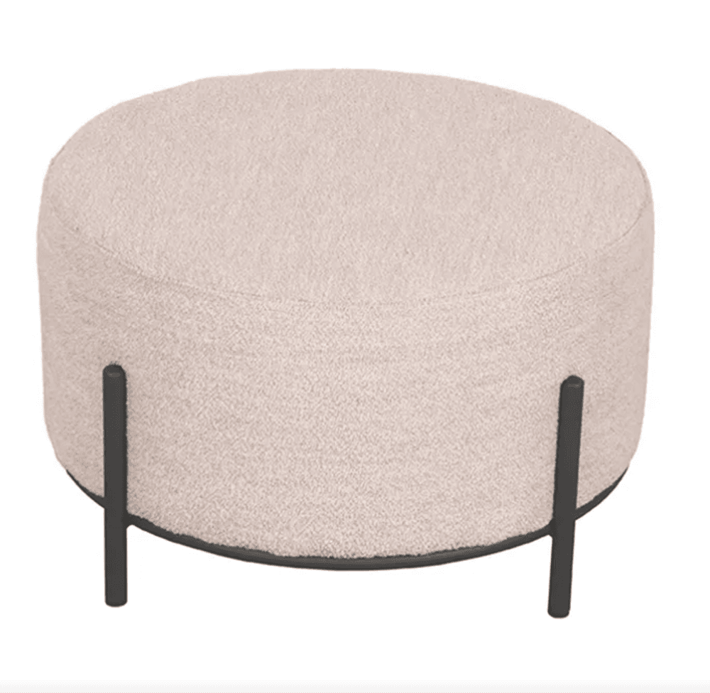 Trend Collection Troy Puff XL Bouclé Natur – Ø57 x H34 cm