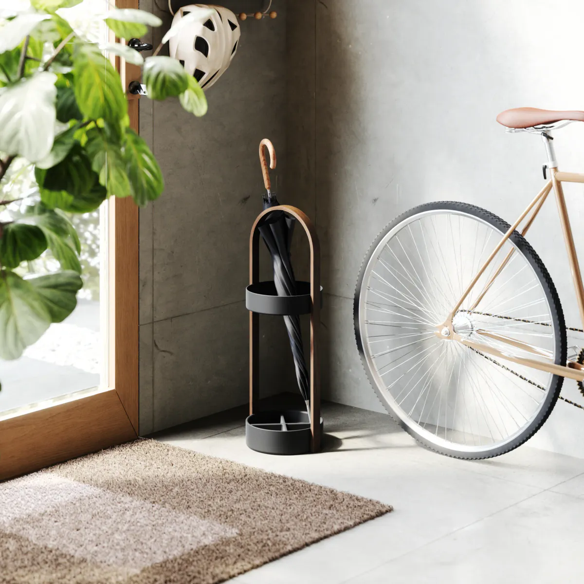 Umbra Bellwood Paraplystativ sort valnøtt
