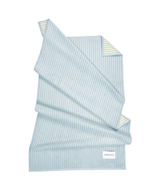 Hovedbilde Maison Deux Dual Stripe Badehåndkle Blue Butter ...