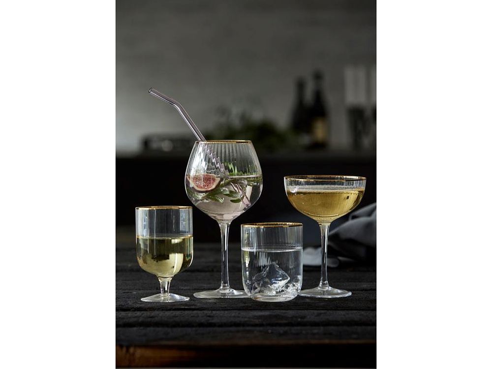 Lyngby Glass Palermo Gold Vannglass 35 cl 4-pk