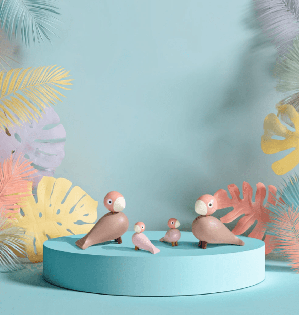 Kay Bojesen Denmark Fuglepar Liv & Lykke Rosa