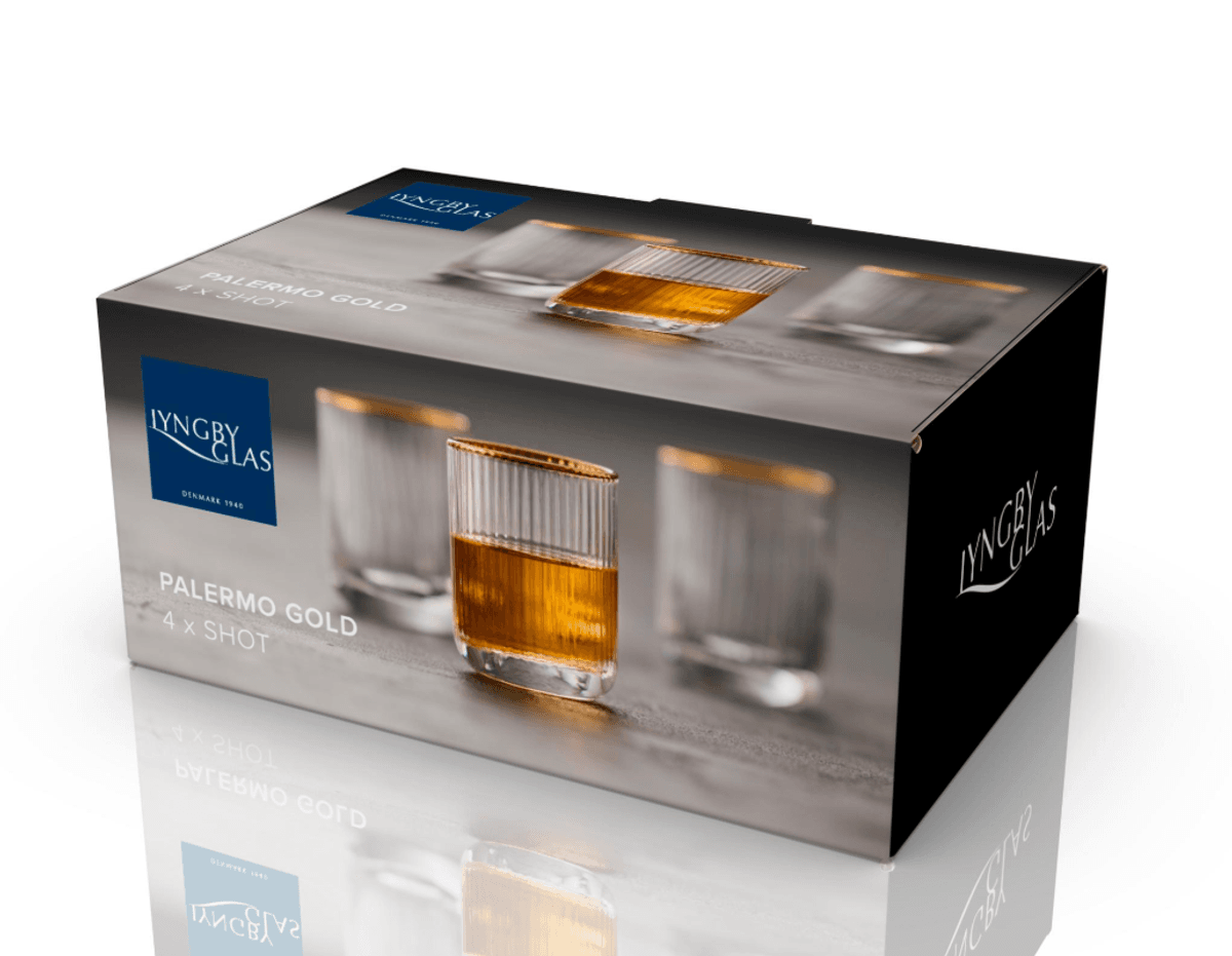 Lyngby Glass Palermo Gold Shotglass 4 stk