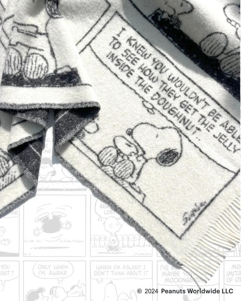 Maison Deux Peanuts Comic Pledd Hvit/Sort