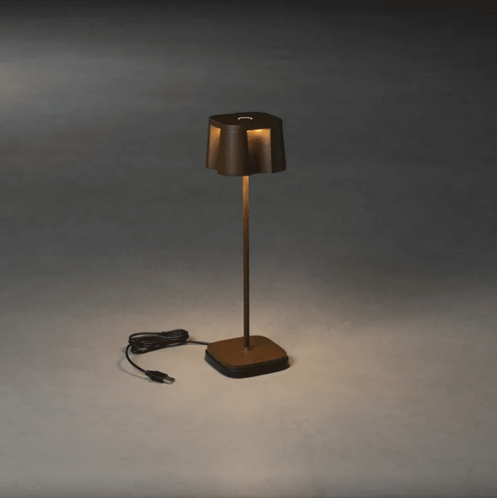 Trend Collection Nice bordlampe – oppladbar og dimbar, rust 36 cm