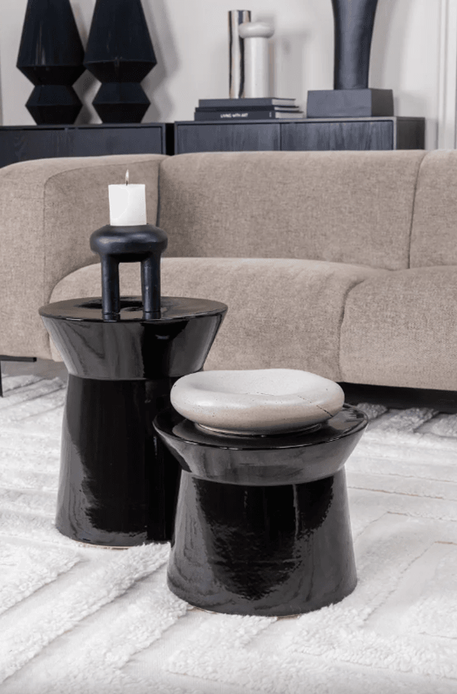 Trend Collection Keramisk Sofabord Cove Svart S Ø37,5 x H30