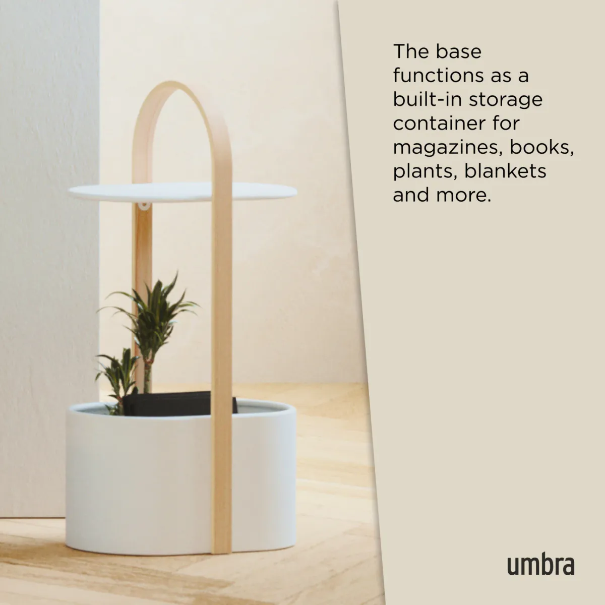 Umbra Bellwood sidebord med oppbevaring hvit natur