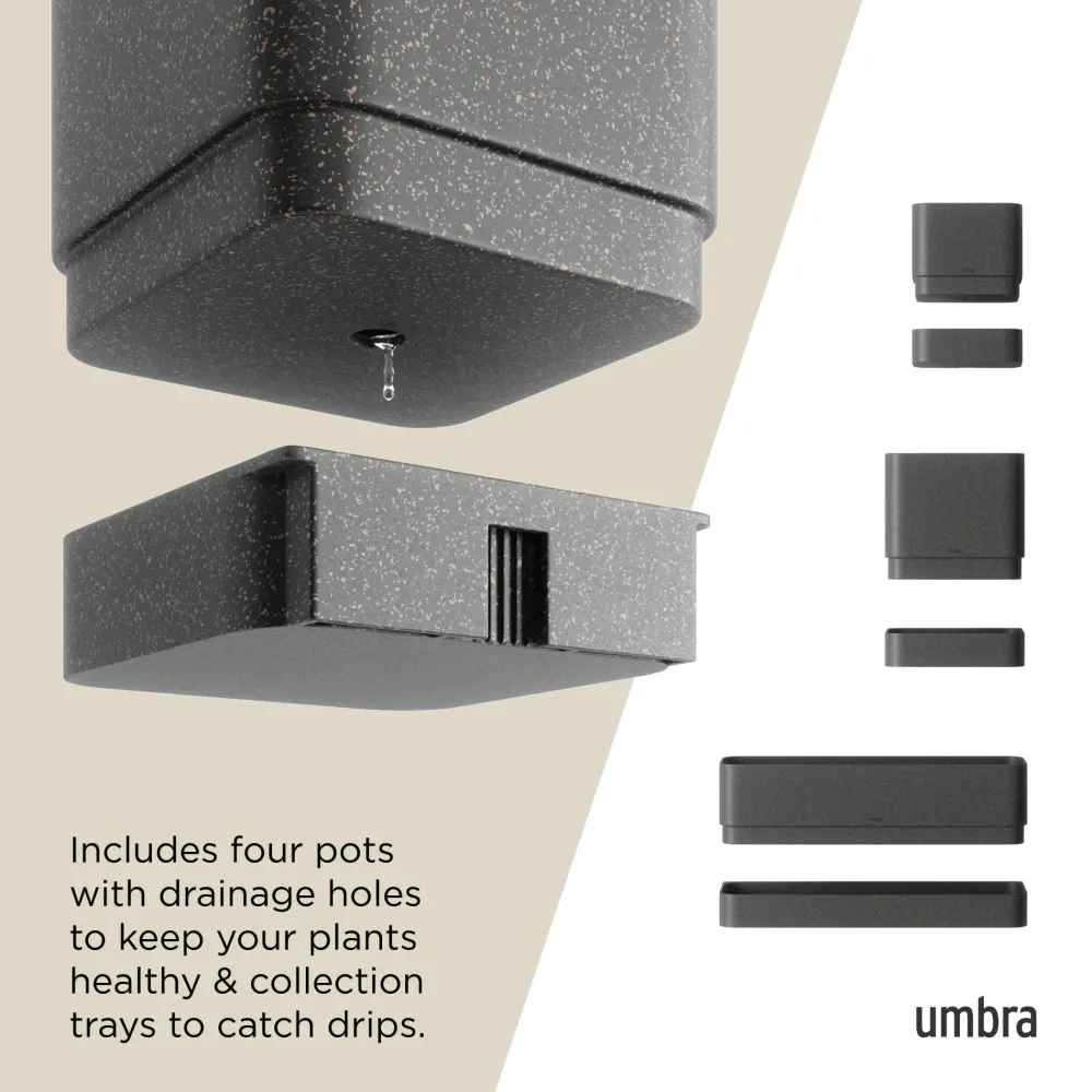 Umbra Cubiko vegghengte blomsterpotter sort