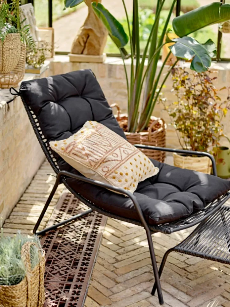 Bloomingville Boel Loungestol med Fotskammel Sort
