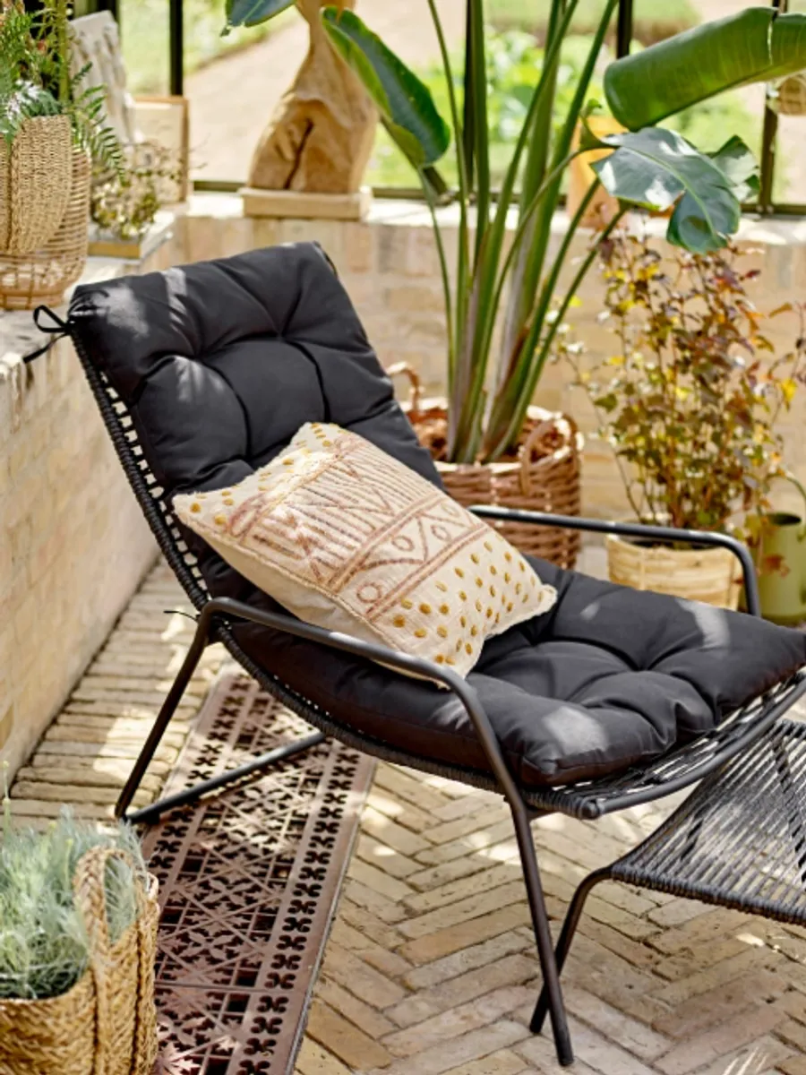Bloomingville Boel Loungestol med Fotskammel Sort