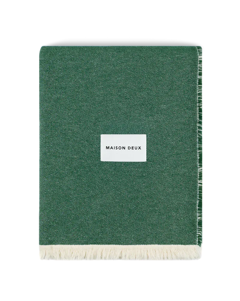 Maison Deux Check Bold Pledd Grønn/Blå