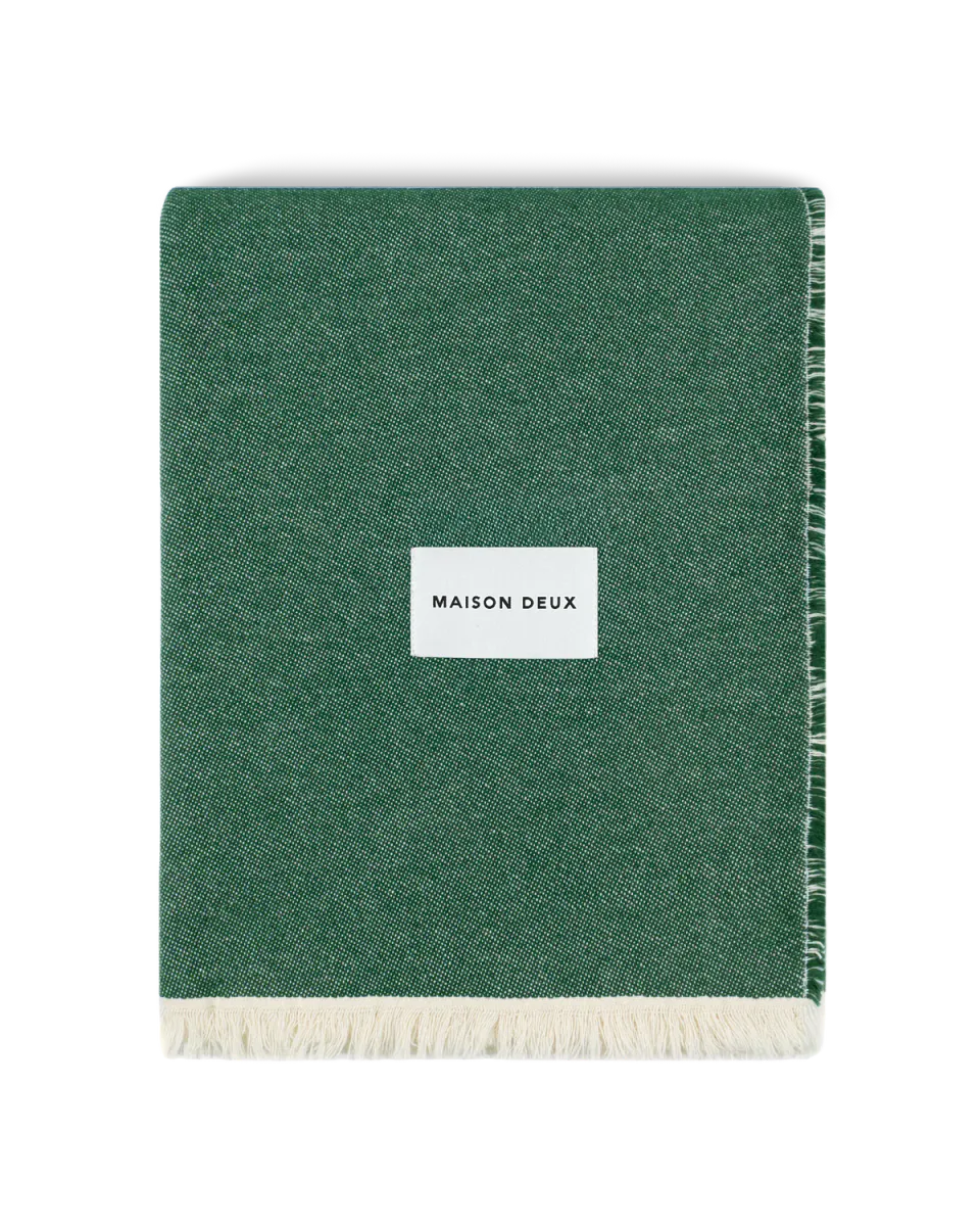 Maison Deux Check Bold Pledd Grønn/Blå