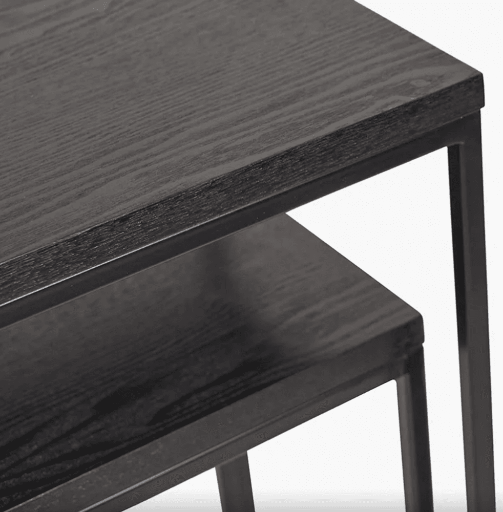 Trend Collection Konsollbord 2 stk Svart Metall og Eikefiner