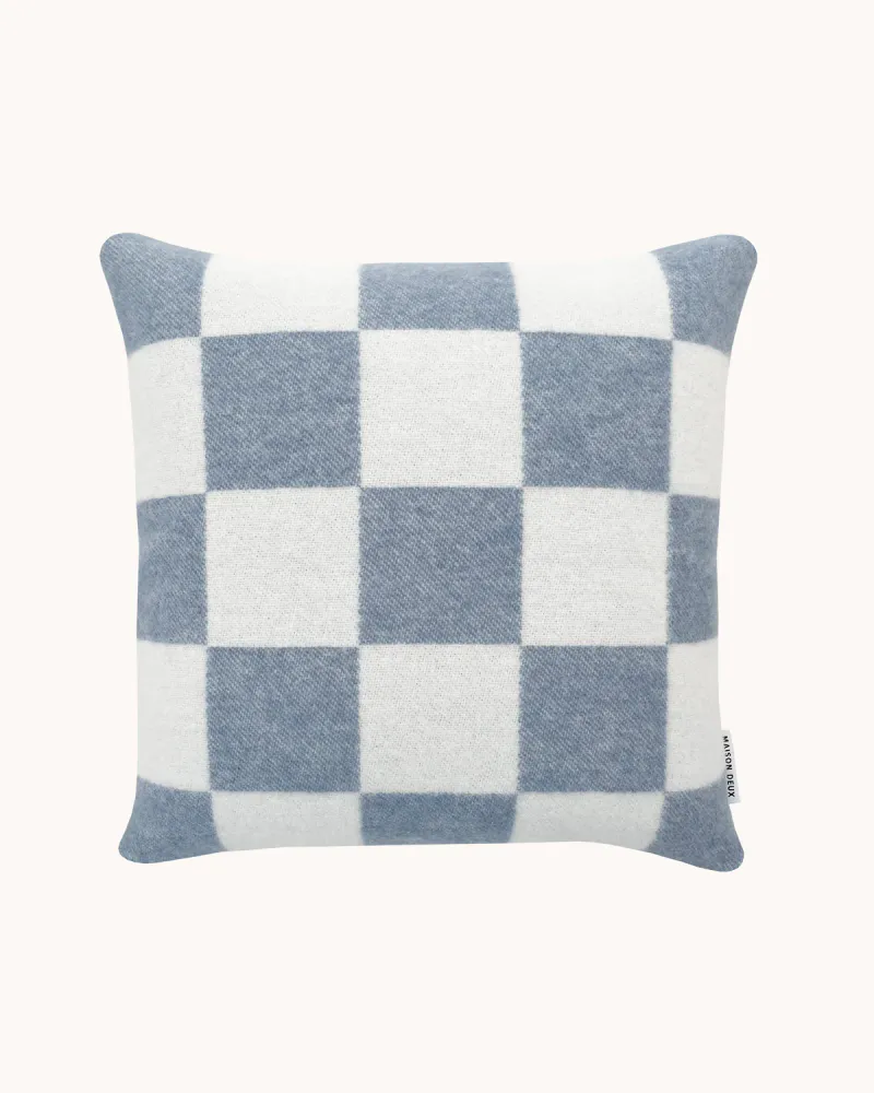 Maison Deux Checkerboard Putetrekk 50x50 Mørk Blå/Hvit