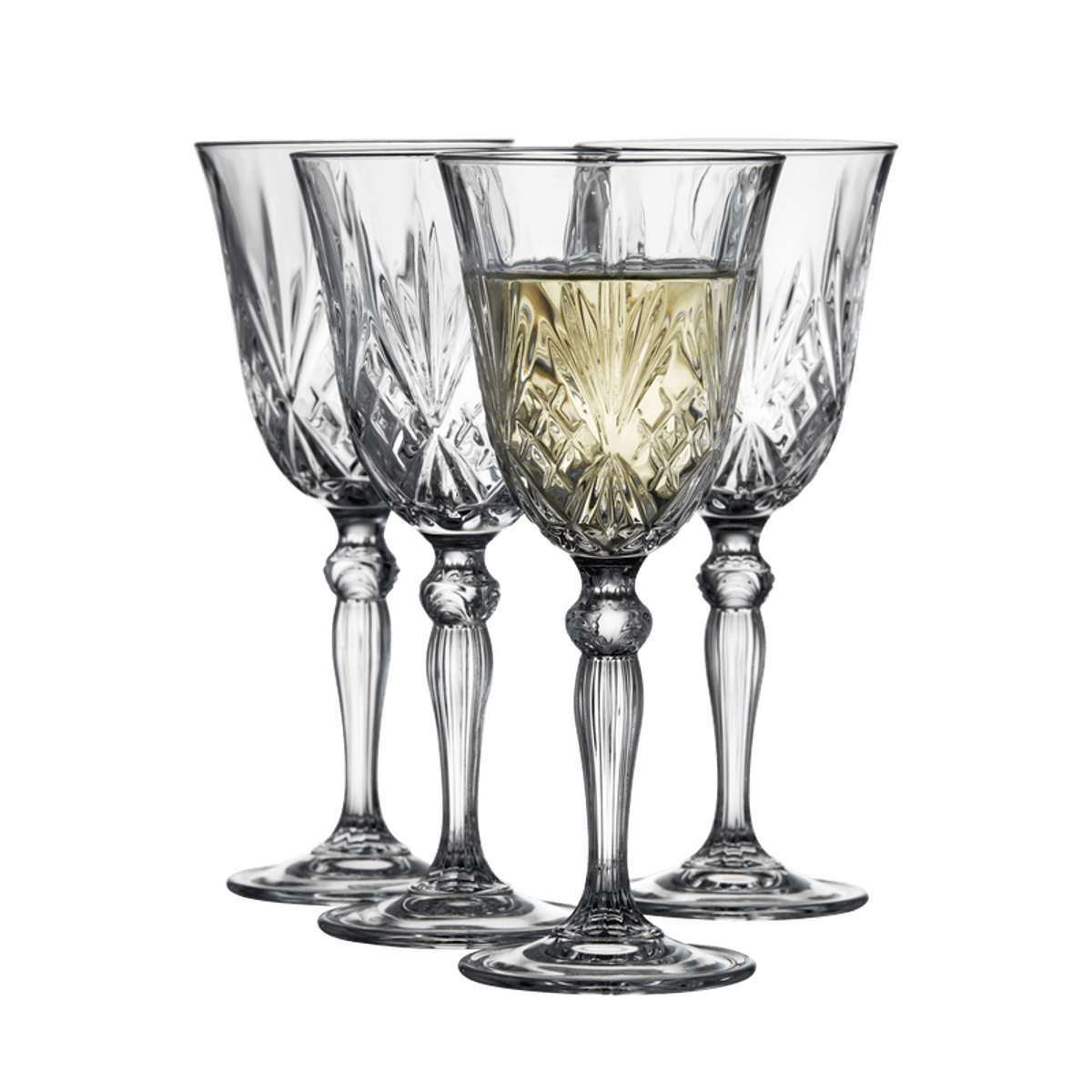 Lyngby Glas Melodia Hvitvinsglass 21 cl 4 stk