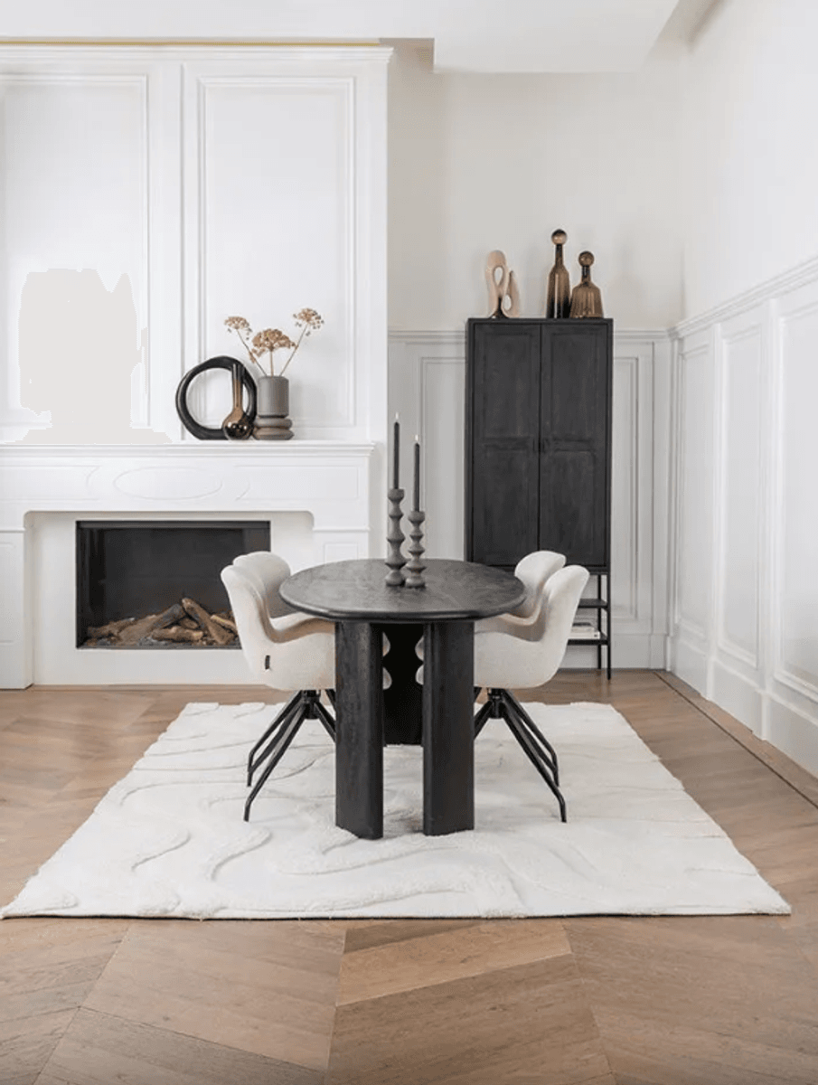 Trend Collection Wisconson Spisebord Sort – 220 x 90 x 76 cm