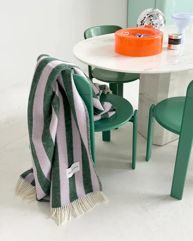 Maison Deux Candy Wrap Pledd Lilla/Grønn