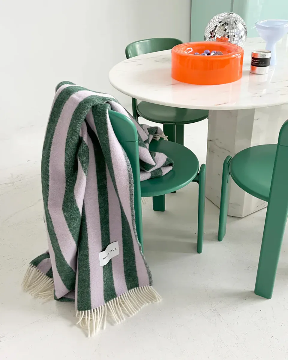 Maison Deux Candy Wrap Pledd Lilla/Grønn
