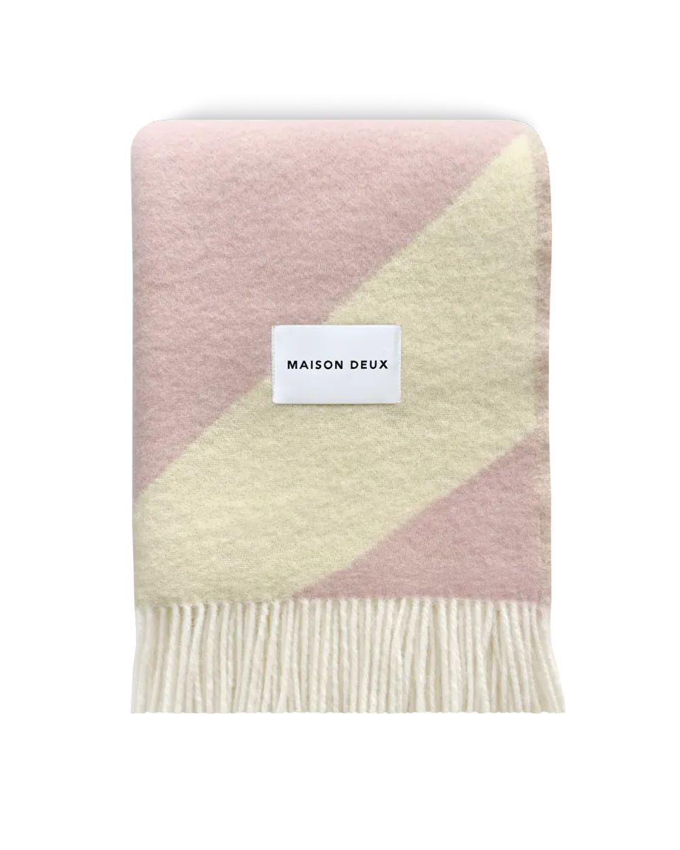 Maison Deux Swirl Pledd Krem/Rosa