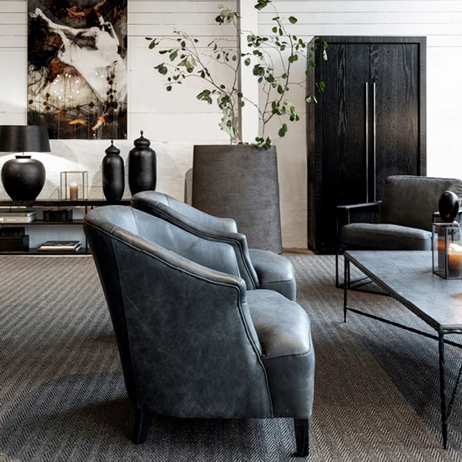 Hovedbilde Artwood Chloet Hvilestol Skinn Vintage Black